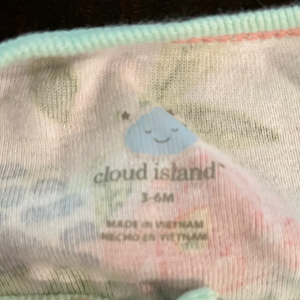 Cloud Island White and Pink Footies One Piece with Easy Zip Closure - Picture 3 of 3